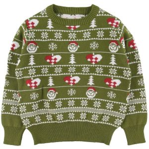 Jule-Sweaters Bluse - Den Stilede Julesweater - Grøn - 13-14 år (158-164) - Jule-Sweater Bluse