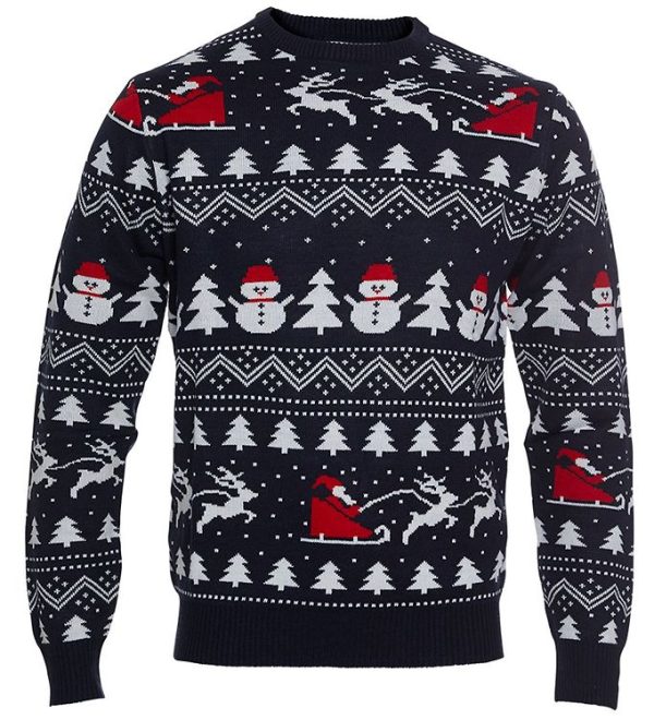 Jule-Sweaters Bluse - Stylish - Navy - 5-6 år (110-116) - Jule-Sweater Bluse