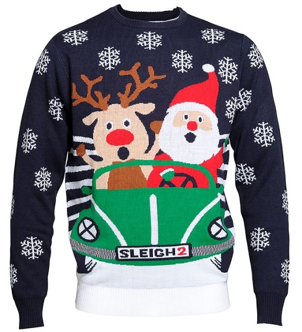 Jule-Sweaters Bluse - The Christmas Roadtrip - Navy - 1 år (80) - Jule-Sweater Bluse