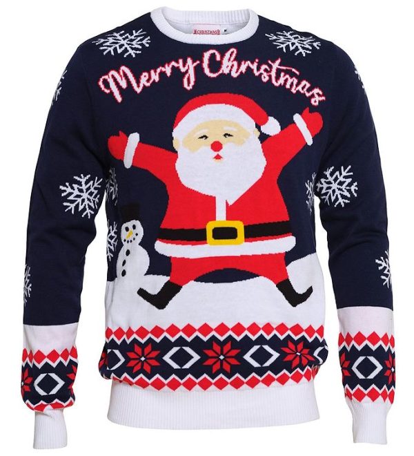Jule-Sweaters Bluse - Wonderful - Navy - 1 år (80) - Jule-Sweater Bluse