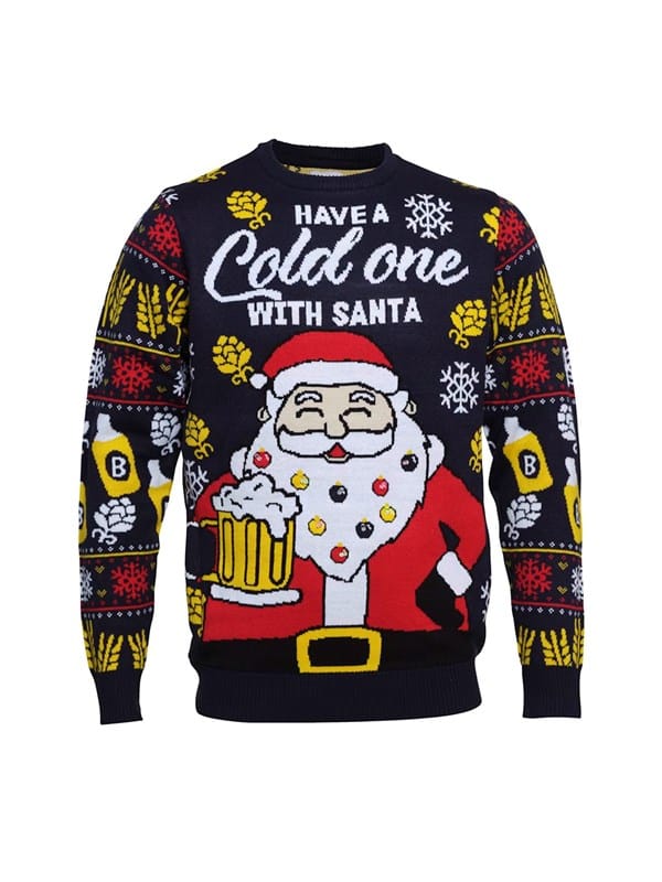Jule-Sweaters - Have a cold one with santa julesweater - M