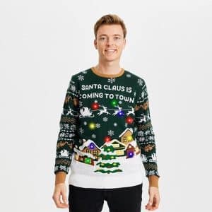 Jule-Sweaters - Santa Claus is Coming to Town LED - M