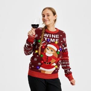 Jule-Sweaters - Wine Time Christmas Sweater - L