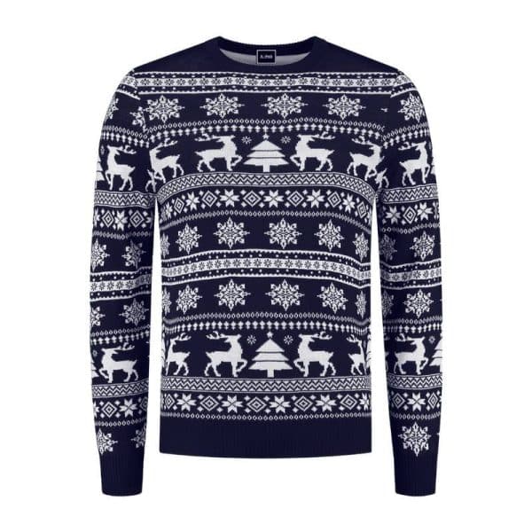 Julesweater Mørkeblå Hvid