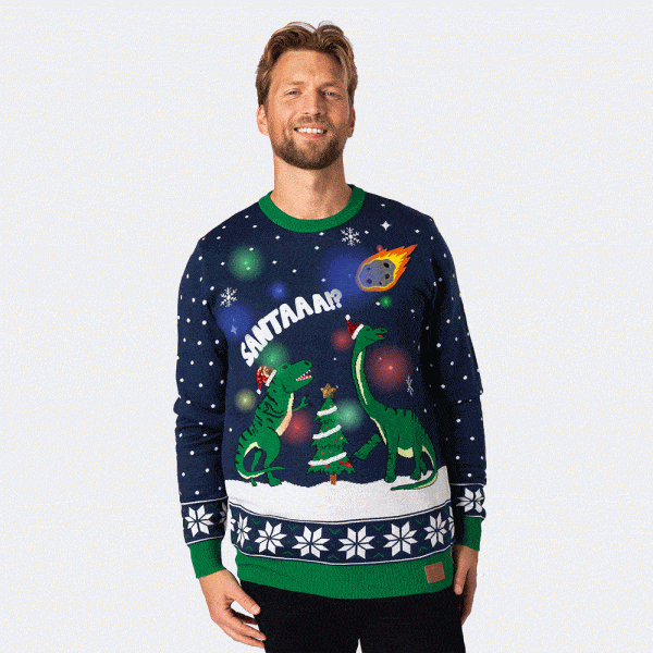 Dinosaur Julesweater Herre