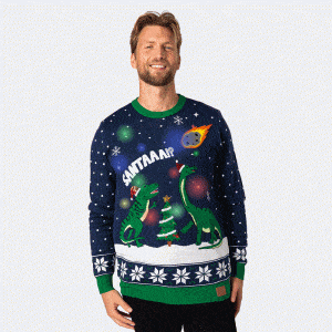 Dinosaur Julesweater Herre