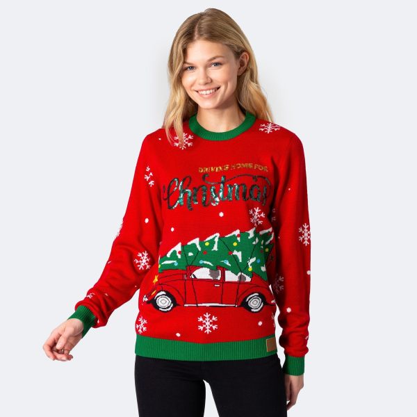 Driving Home For Christmas Julesweater Dame