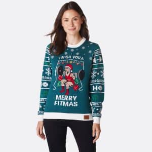 Merry Fitmas Julesweater Dame