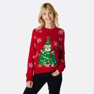 Rensdyr Juletræ Julesweater Dame