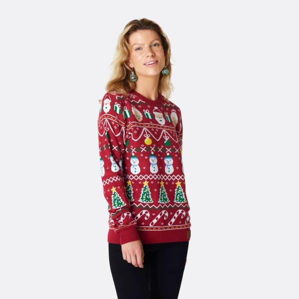 Stribet Rød Julesweater Dame