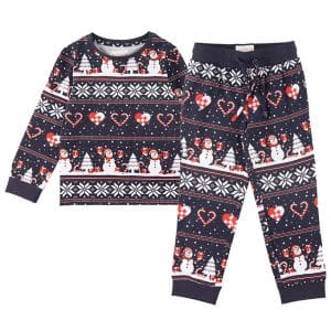 Jule-Sweaters Nattøj - Julehjerte Pyjamas - Navy
