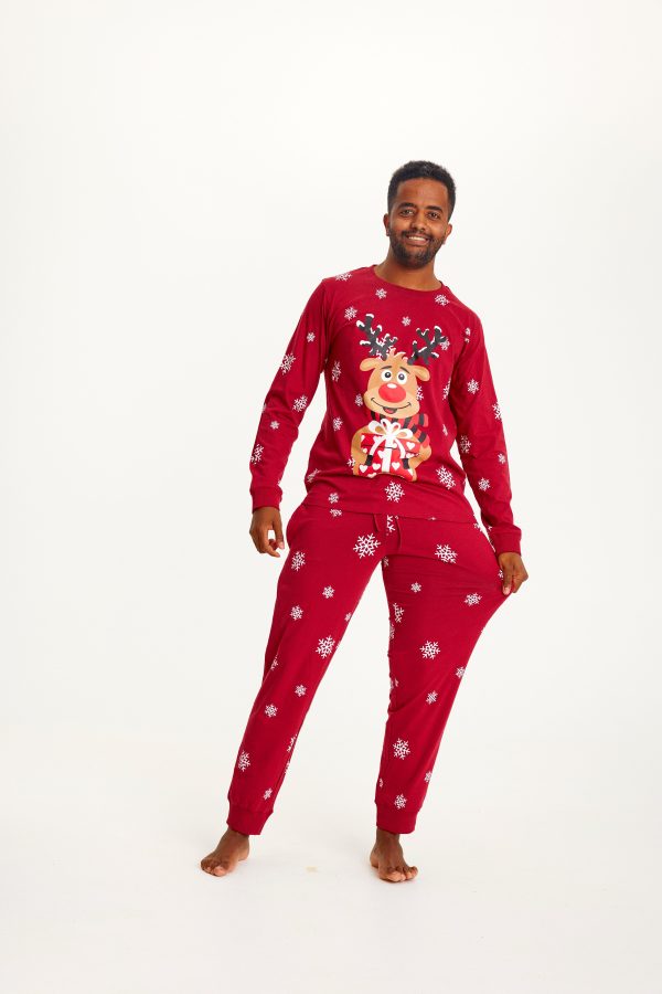 Årets julepyjamas: Rudolfs Cute Pyjamas Rød - herre / mænd.