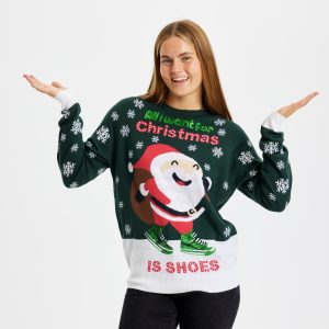 Årets julesweater: All I Want Is A Shoe - dame / kvinder. Ugly Christmas Sweater lavet i Danmark