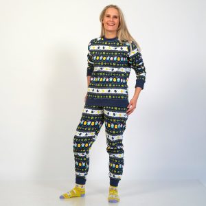 Årets julesweater: Påskesæt Blå - dame / kvinder. Ugly Christmas Sweater lavet i Danmark