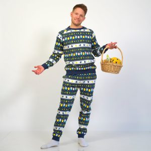 Årets julesweater: Påskesæt Blå - herre / mænd. Ugly Christmas Sweater lavet i Danmark
