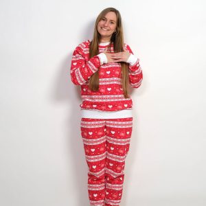 Årets julesweater: Valentinessæt Rød - dame / kvinder. Ugly Christmas Sweater lavet i Danmark