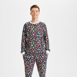 Den Julede Julepyjamas Blå - herre / mænd.