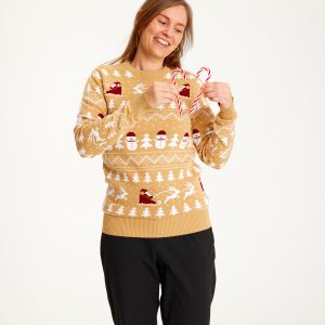 Den Stilede Julesweater Beige - dame / kvinder.