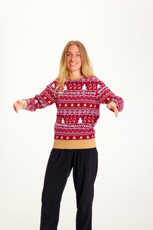 Frohe Weihnachten Sweater Bordeaux - dame / kvinder.