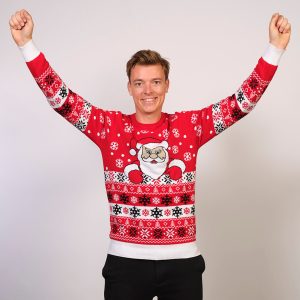 Julemandens Flotte Julesweater Rød - herre / mænd