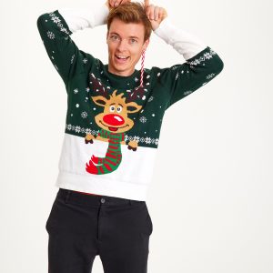 Rudolfs Julesweater Grøn - herre / mænd.