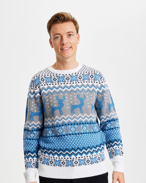 Traditionel Julesweater Blå - herre / mænd