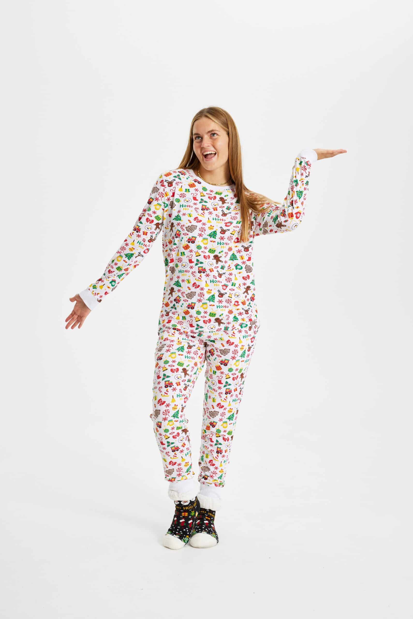Årets julepyjamas: Hvid Pyjamas - dame / kvinder.