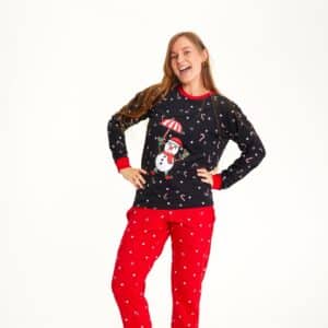 Årets julepyjamas: Flying Snowman Pyjamas - dame / kvinder.